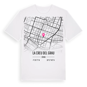 la Creu del Grau karta t-shirt – ekologisk bomull t-shirt från Pinshirt