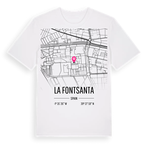 la Fontsanta karta t-shirt – ekologisk bomull t-shirt från Pinshirt