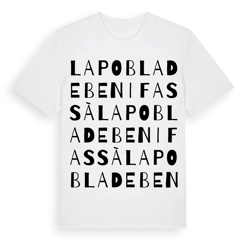 la Pobla de Benifassà ordlek t-shirt – White, i miljö