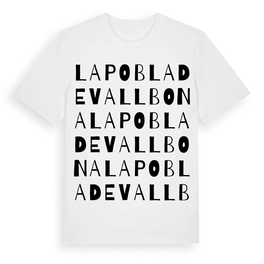 la Pobla de Vallbona ordlek t-shirt – White, i miljö