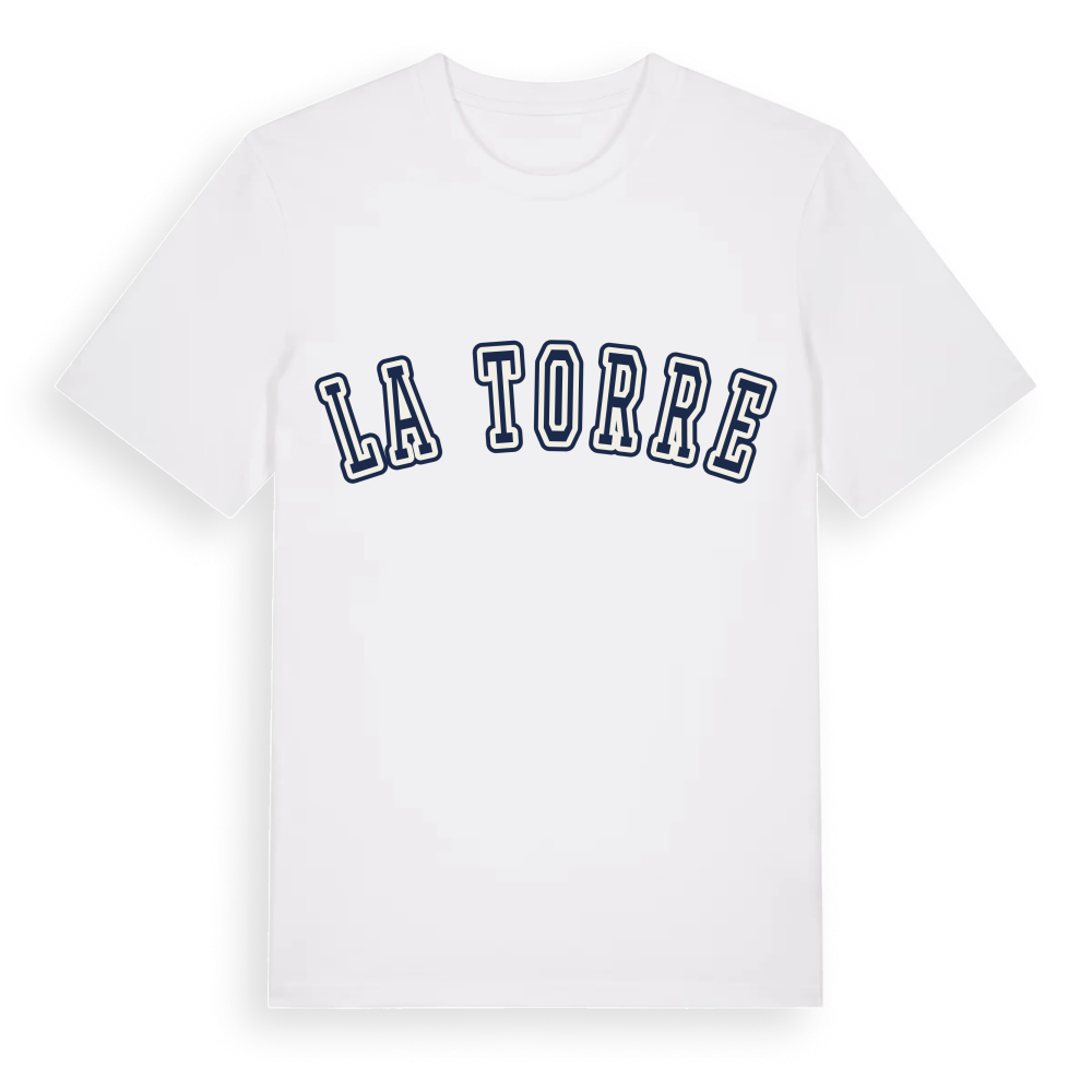 la Torre college t-shirt – White, i miljö