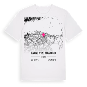 Lääne-Viru maakond karta t-shirt – ekologisk bomull t-shirt från Pinshirt
