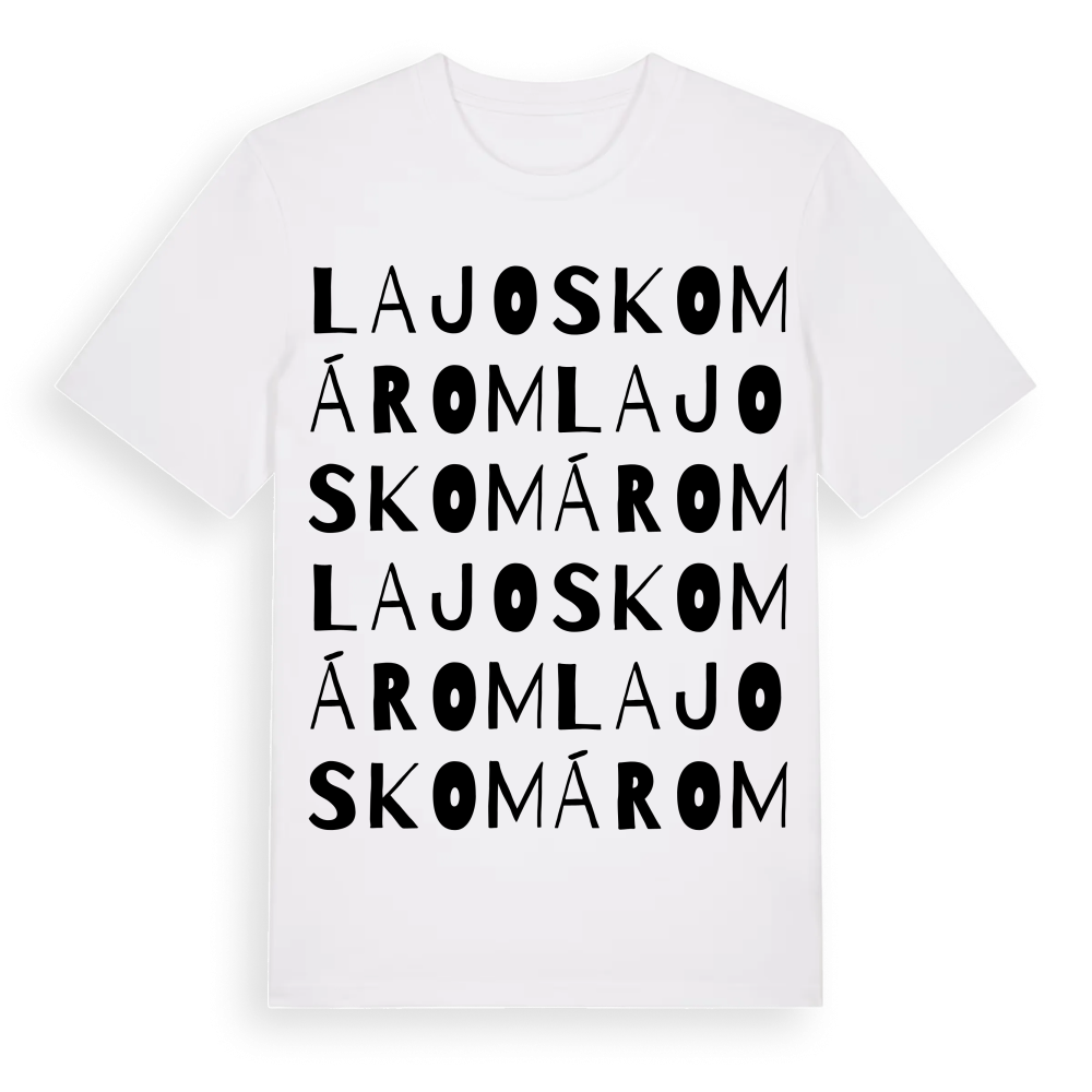 Lajoskomárom ordlek t-shirt – White, i miljö