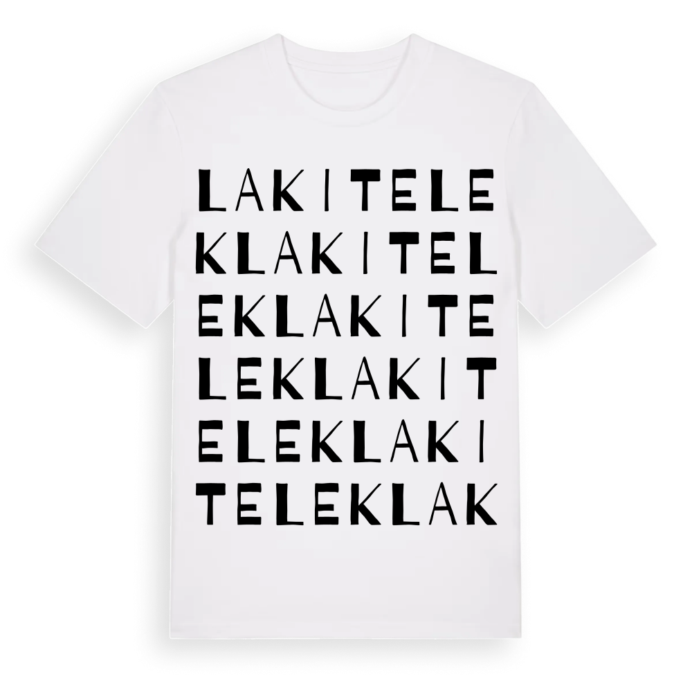 Lakitelek ordlek t-shirt – White, i miljö