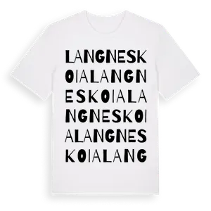 Langneskoia ordlek t-shirt – ekologisk bomull t-shirt från Pinshirt