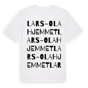 Lars-Olahjemmet ordlek t-shirt – ekologisk bomull t-shirt från Pinshirt