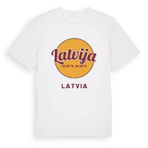 Latvija cirkel t-shirt – ekologisk bomull t-shirt från PinShirt