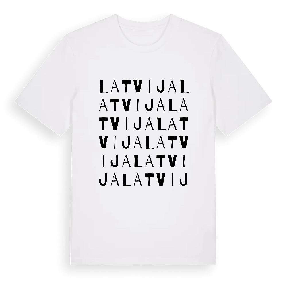 Latvija ordlek t-shirt – White, i miljö