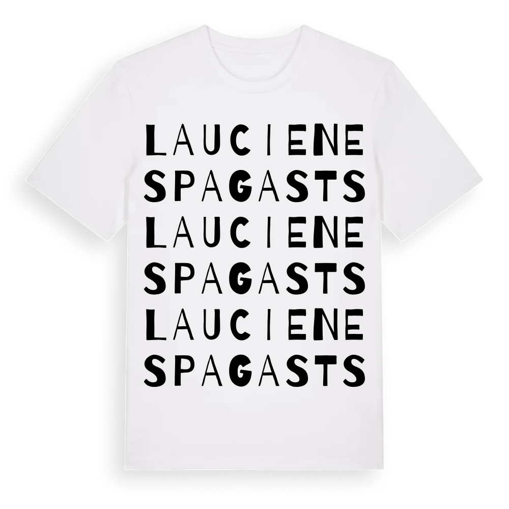 Laucienes pagasts ordlek t-shirt – White, i miljö