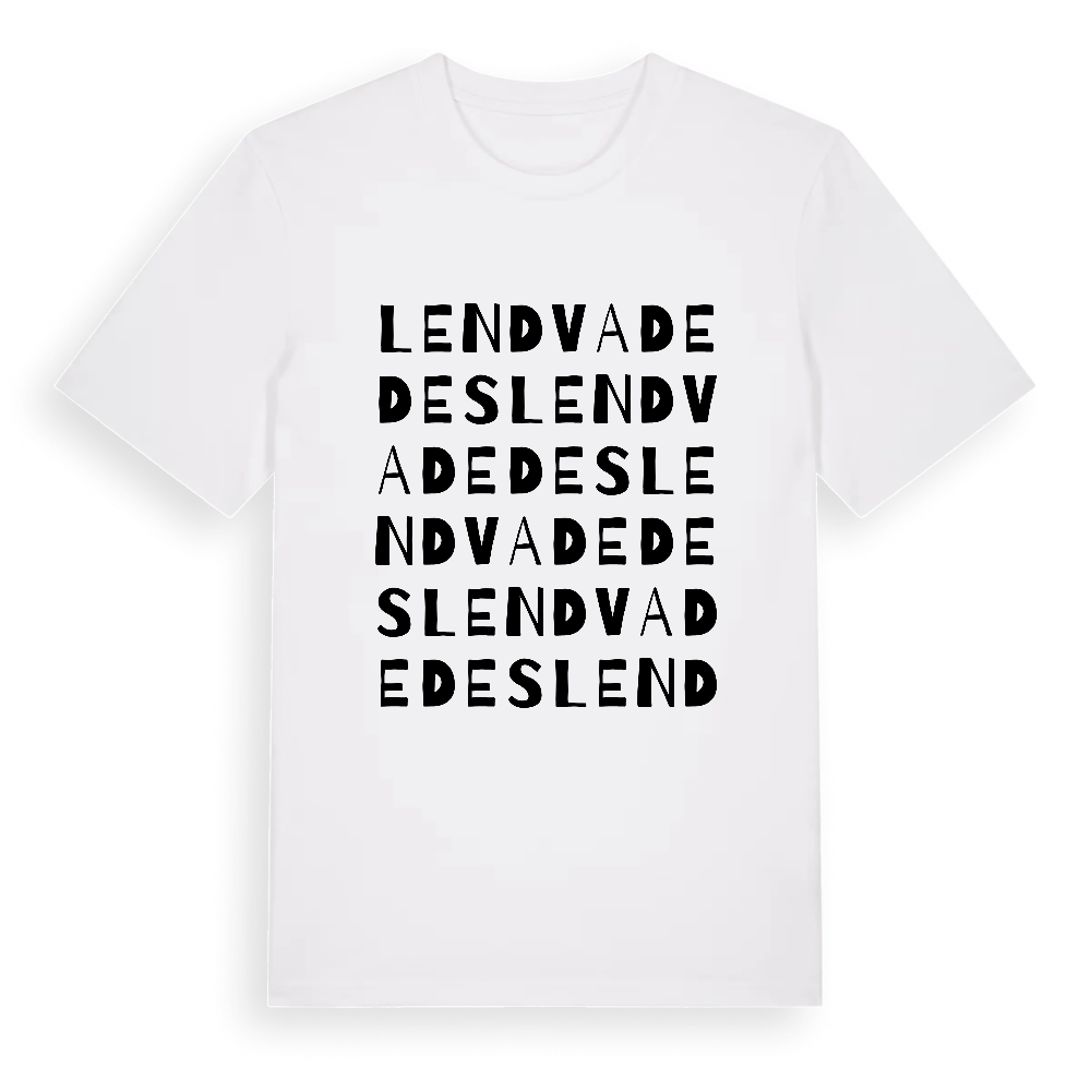 Lendvadedes ordlek t-shirt – White, i miljö