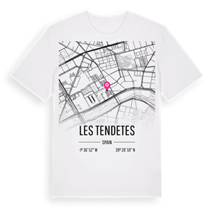 les Tendetes karta t-shirt – ekologisk bomull t-shirt från Pinshirt