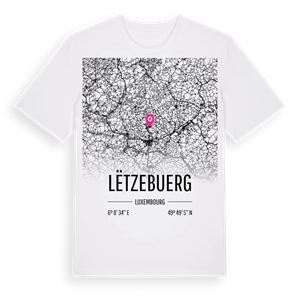 Lëtzebuerg karta t-shirt – ekologisk bomull t-shirt från Pinshirt