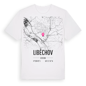 Liběchov karta t-shirt – ekologisk bomull t-shirt från Pinshirt