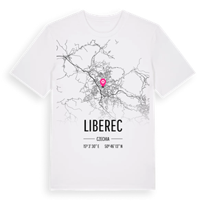 Liberec karta t-shirt – ekologisk bomull t-shirt från Pinshirt
