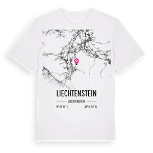 Liechtenstein karta t-shirt – ekologisk bomull t-shirt från Pinshirt