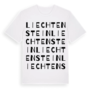 Liechtenstein ordlek t-shirt – ekologisk bomull t-shirt från Pinshirt