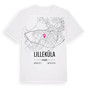 Lilleküla karta t-shirt – ekologisk bomull t-shirt från Pinshirt