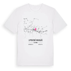 Liptovský Mikuláš karta t-shirt – ekologisk bomull t-shirt från Pinshirt