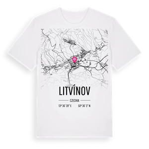 Litvínov karta t-shirt – ekologisk bomull t-shirt från Pinshirt
