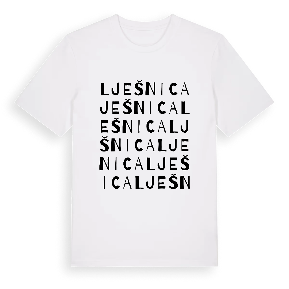 Lješnica ordlek t-shirt – White, i miljö