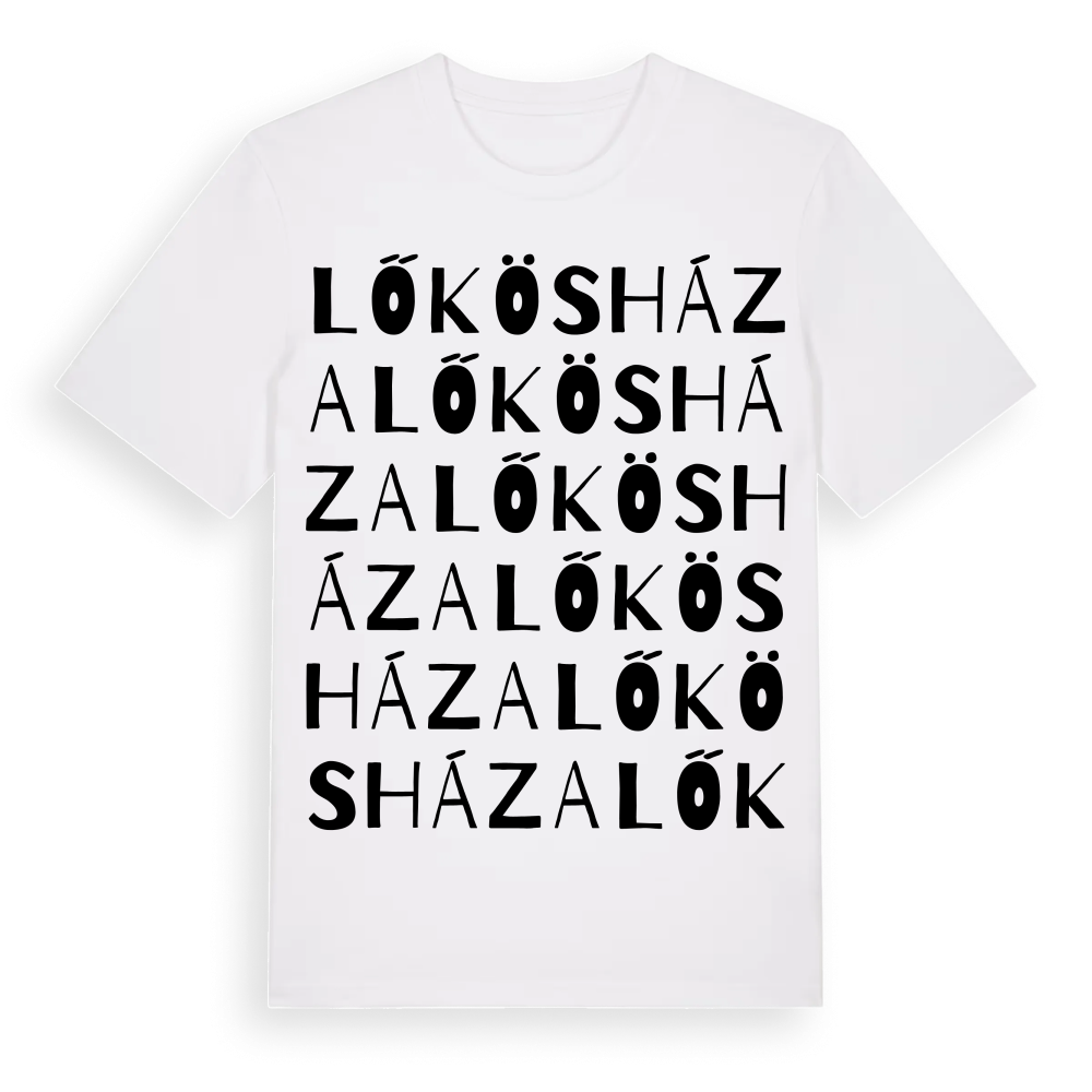 Lőkösháza ordlek t-shirt – White, i miljö
