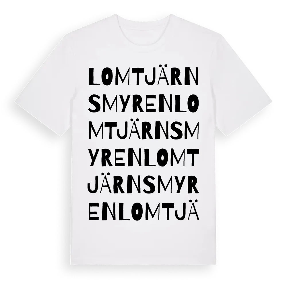 Lomtjärnsmyren ordlek t-shirt i miljö