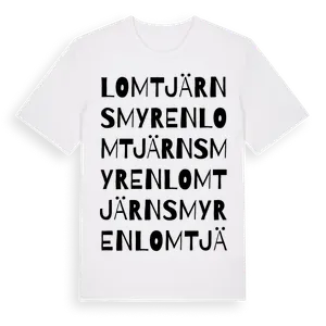 Lomtjärnsmyren ordlek t-shirt – ekologisk bomull t-shirt från Pinshirt