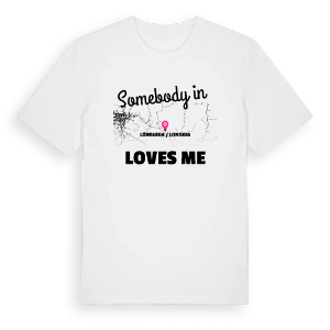 Någon i Lónguida / Longida älskar mig t-shirt – ekologisk bomull t-shirt från Pinshirt
