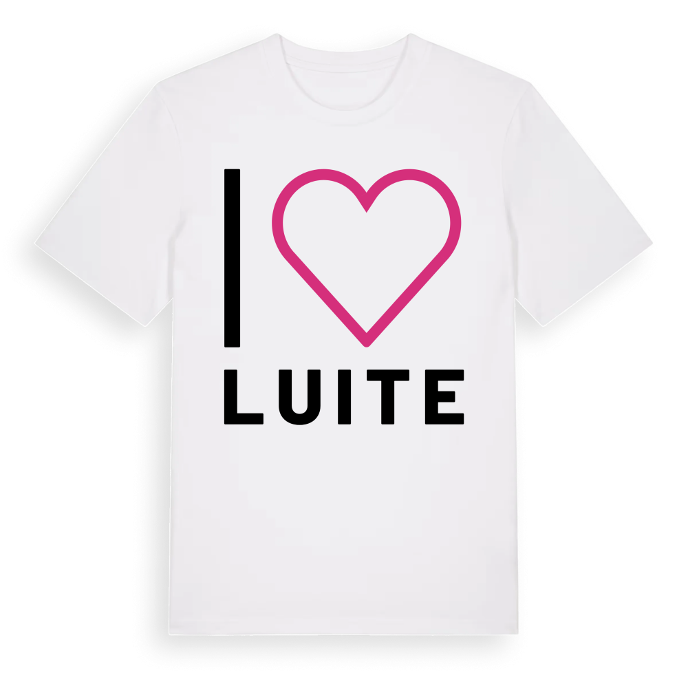 Jag älskar Luite t-shirt stort tryck – White, i miljö