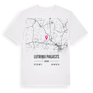 Lutriņu pagasts karta t-shirt – ekologisk bomull t-shirt från Pinshirt
