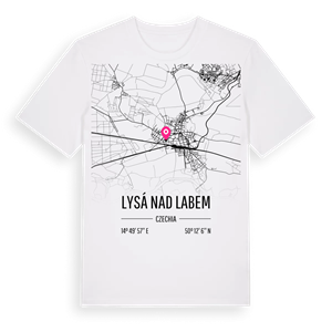 Lysá nad Labem karta t-shirt – ekologisk bomull t-shirt från Pinshirt