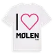 White t-shirt med Jag älskar Mølen t-shirt stort tryck
