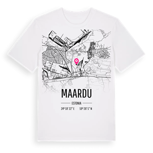 Maardu karta t-shirt – ekologisk bomull t-shirt från Pinshirt