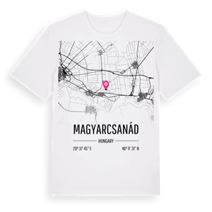 Magyarcsanád karta t-shirt – ekologisk bomull t-shirt från Pinshirt