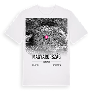 Magyarország karta t-shirt – ekologisk bomull t-shirt från Pinshirt
