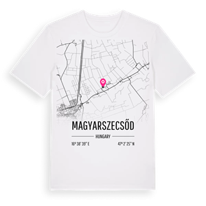 Magyarszecsőd karta t-shirt – ekologisk bomull t-shirt från Pinshirt