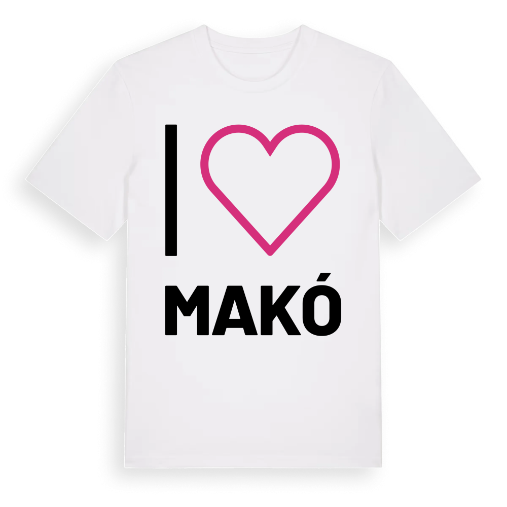 Jag älskar Makó t-shirt stort tryck – White, i miljö