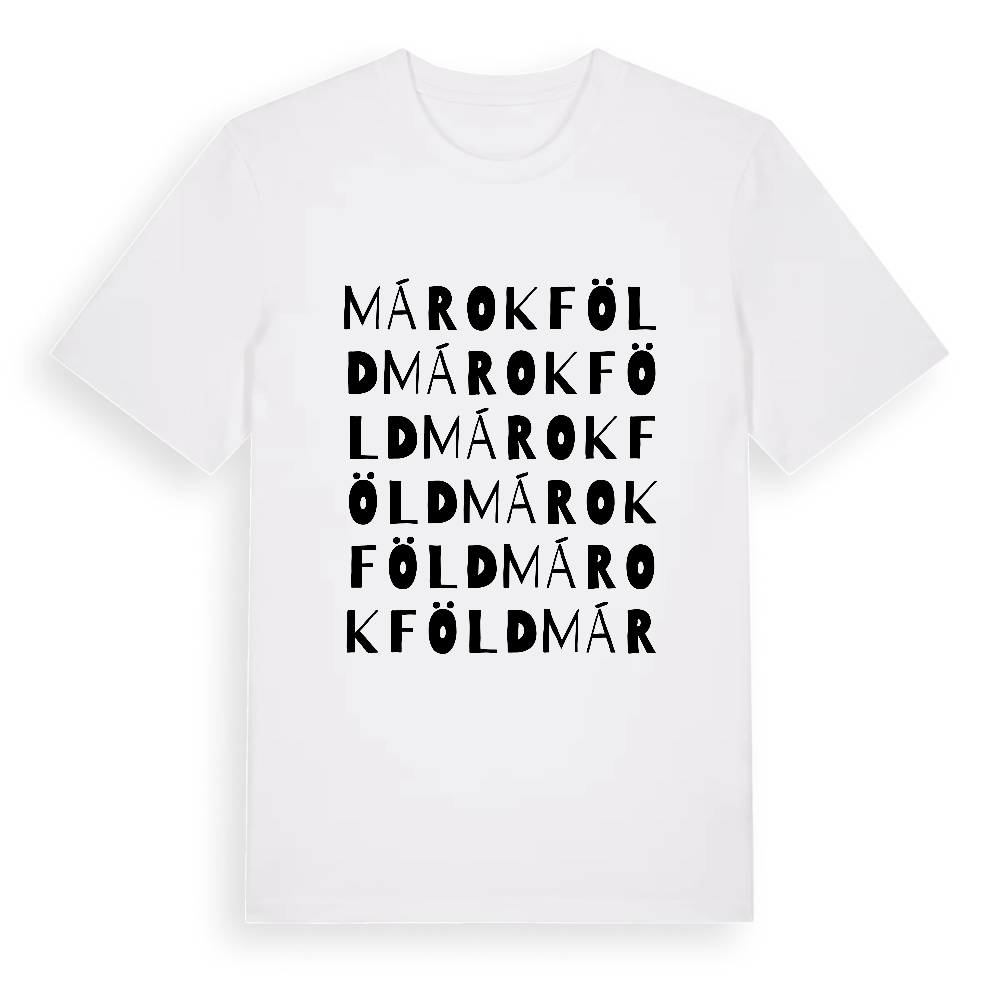 Márokföld ordlek t-shirt – White, i miljö