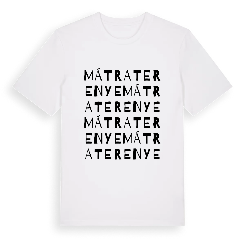 Mátraterenye ordlek t-shirt – White, i miljö