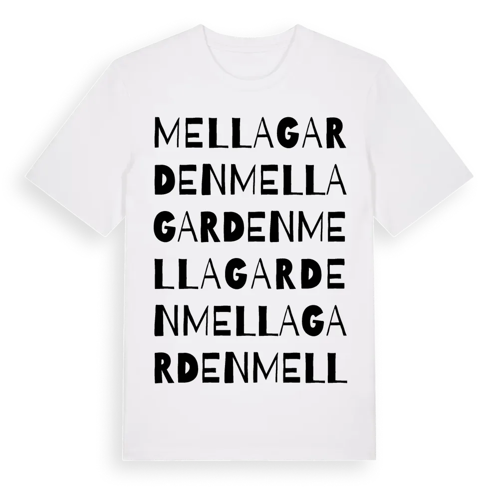 Mellagarden ordlek t-shirt i miljö