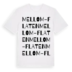 Mellom-Flaten ordlek t-shirt – ekologisk bomull t-shirt från Pinshirt