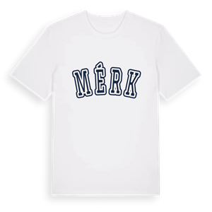 Mérk college t-shirt – ekologisk bomull t-shirt från Pinshirt