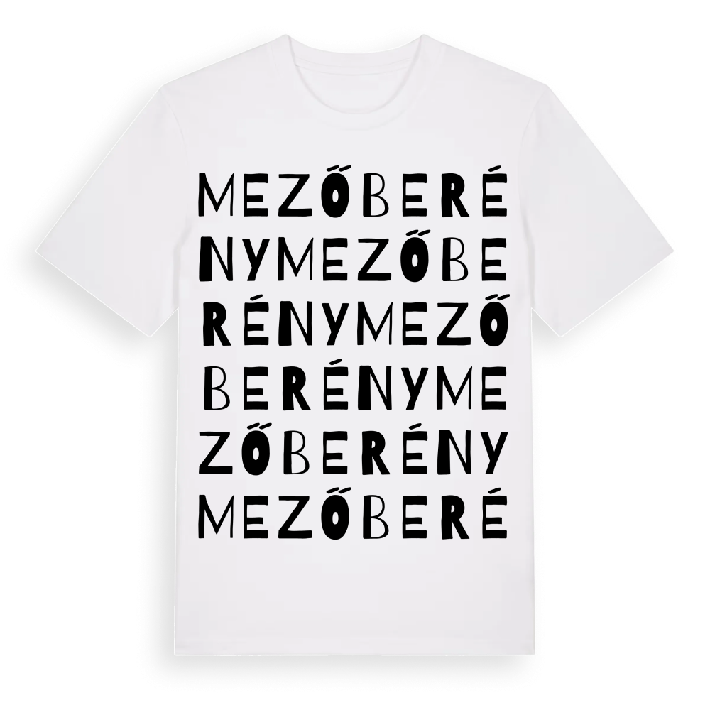 Mezőberény ordlek t-shirt – White, i miljö