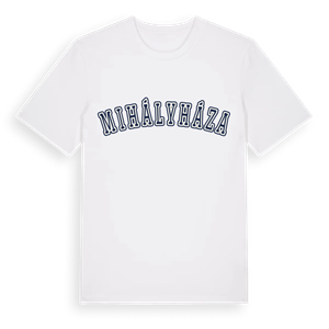 Mihályháza college t-shirt – ekologisk bomull t-shirt från Pinshirt