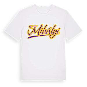 Mihályi baseball t-shirt – ekologisk bomull t-shirt från Pinshirt