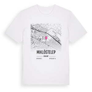 Miklóstelep karta t-shirt – ekologisk bomull t-shirt från Pinshirt