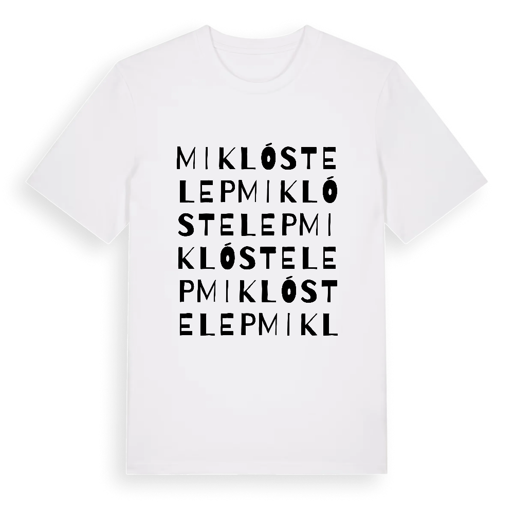 Miklóstelep ordlek t-shirt – White, i miljö