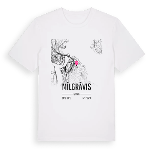 Mīlgrāvis karta t-shirt – ekologisk bomull t-shirt från Pinshirt