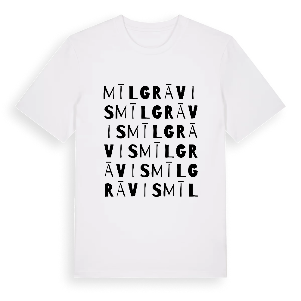 Mīlgrāvis ordlek t-shirt – White, i miljö