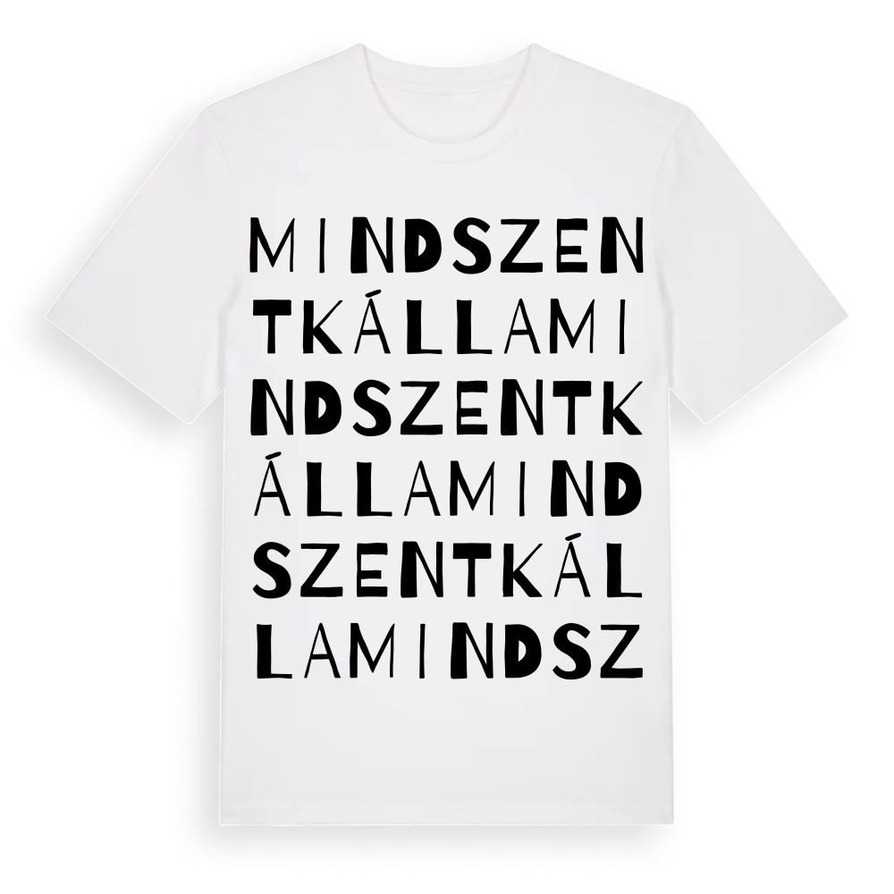 Mindszentkálla ordlek t-shirt – White, i miljö